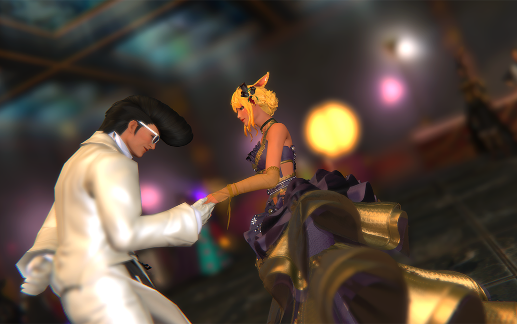 A bride and groom having their first dance