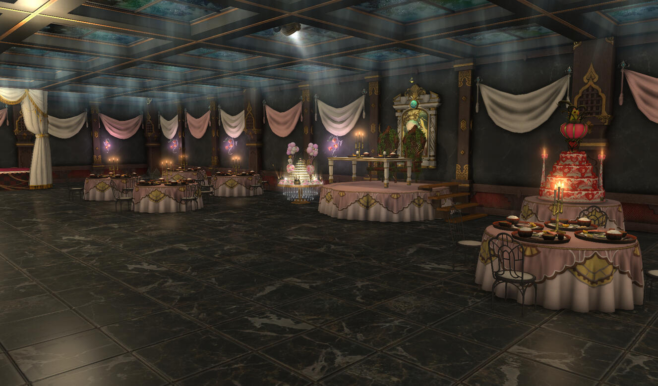 Reception Hall setup with just a Bride and Groom Head Table